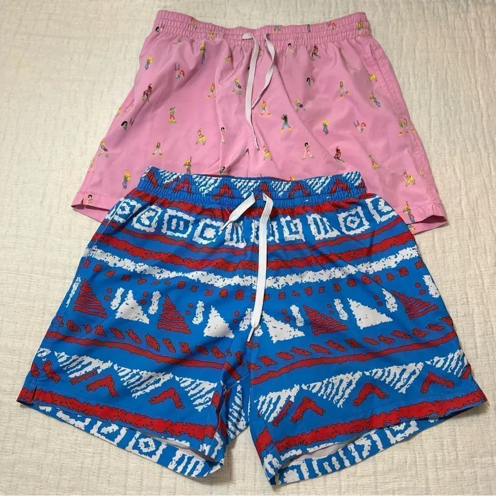 Lot Of 2 Chubbies Swim Trunks Men’s Size Medium Colorful *Liners Been Cut Out*